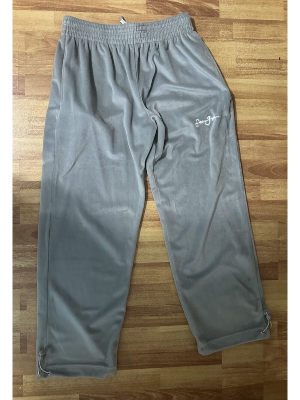 Gray Velour Hoodie & Jogger Set With Drawstring & Embroidered Logo (Sean Jean) - Picture 7 of 11